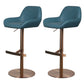 Glam Style Counter Stool Faux Leather Adjustable Height Bar Stool with Swivel Ocean Blue 2 Piece Set Clearhalo 'Bar Furniture' 'Bar Stools' 'bar_stools' 'furn' 'furn_bar_stools' 'Furniture' 'Kitchen & Dining Furniture' 6870005