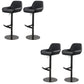 Glam Style Counter Stool Faux Leather Adjustable Height Bar Stool with Swivel Matte Black 4 Piece Set Clearhalo 'Bar Furniture' 'Bar Stools' 'bar_stools' 'furn' 'furn_bar_stools' 'Furniture' 'Kitchen & Dining Furniture' 6870012