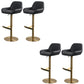 Glam Style Counter Stool Faux Leather Adjustable Height Bar Stool with Swivel Black-Gold 4 Piece Set Clearhalo 'Bar Furniture' 'Bar Stools' 'bar_stools' 'furn' 'furn_bar_stools' 'Furniture' 'Kitchen & Dining Furniture' 6870013