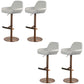 Glam Style Counter Stool Faux Leather Adjustable Height Bar Stool with Swivel Textured White 4 Piece Set Clearhalo 'Bar Furniture' 'Bar Stools' 'bar_stools' 'furn' 'furn_bar_stools' 'Furniture' 'Kitchen & Dining Furniture' 6870014