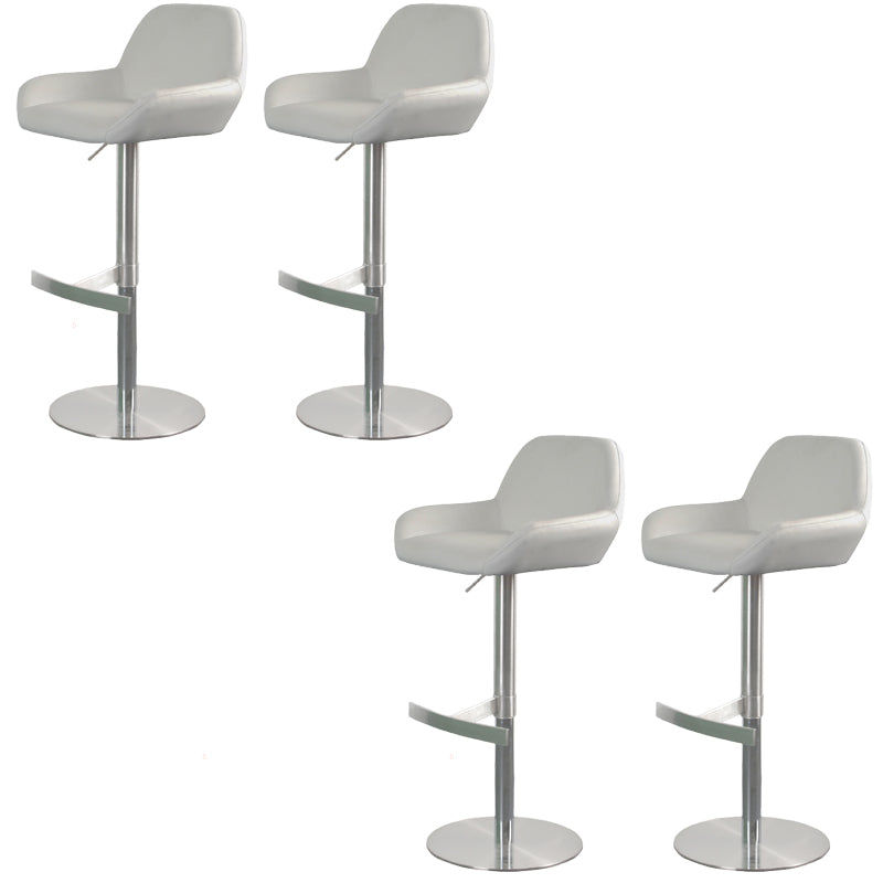 Glam Style Counter Stool Faux Leather Adjustable Height Bar Stool with Swivel White 4 Piece Set Clearhalo 'Bar Furniture' 'Bar Stools' 'bar_stools' 'furn' 'furn_bar_stools' 'Furniture' 'Kitchen & Dining Furniture' 6870015