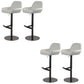 Glam Style Counter Stool Faux Leather Adjustable Height Bar Stool with Swivel Black White 4 Piece Set Clearhalo 'Bar Furniture' 'Bar Stools' 'bar_stools' 'furn' 'furn_bar_stools' 'Furniture' 'Kitchen & Dining Furniture' 6870016