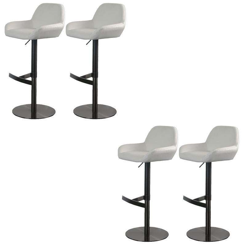 Glam Style Counter Stool Faux Leather Adjustable Height Bar Stool with Swivel Black White 4 Piece Set Clearhalo 'Bar Furniture' 'Bar Stools' 'bar_stools' 'furn' 'furn_bar_stools' 'Furniture' 'Kitchen & Dining Furniture' 6870016