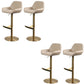 Glam Style Counter Stool Faux Leather Adjustable Height Bar Stool with Swivel Gold-Brown 4 Piece Set Clearhalo 'Bar Furniture' 'Bar Stools' 'bar_stools' 'furn' 'furn_bar_stools' 'Furniture' 'Kitchen & Dining Furniture' 6870018