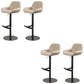 Glam Style Counter Stool Faux Leather Adjustable Height Bar Stool with Swivel Brown-Black 4 Piece Set Clearhalo 'Bar Furniture' 'Bar Stools' 'bar_stools' 'furn' 'furn_bar_stools' 'Furniture' 'Kitchen & Dining Furniture' 6870019
