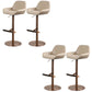 Glam Style Counter Stool Faux Leather Adjustable Height Bar Stool with Swivel Khaki 4 Piece Set Clearhalo 'Bar Furniture' 'Bar Stools' 'bar_stools' 'furn' 'furn_bar_stools' 'Furniture' 'Kitchen & Dining Furniture' 6870020