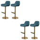 Glam Style Counter Stool Faux Leather Adjustable Height Bar Stool with Swivel Blue Gold 4 Piece Set Clearhalo 'Bar Furniture' 'Bar Stools' 'bar_stools' 'furn' 'furn_bar_stools' 'Furniture' 'Kitchen & Dining Furniture' 6870023