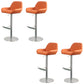 Glam Style Counter Stool Faux Leather Adjustable Height Bar Stool with Swivel Orange 4 Piece Set Clearhalo 'Bar Furniture' 'Bar Stools' 'bar_stools' 'furn' 'furn_bar_stools' 'Furniture' 'Kitchen & Dining Furniture' 6870028