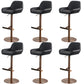 Glam Style Counter Stool Faux Leather Adjustable Height Bar Stool with Swivel Gloss Black 6 Piece Set Clearhalo 'Bar Furniture' 'Bar Stools' 'bar_stools' 'furn' 'furn_bar_stools' 'Furniture' 'Kitchen & Dining Furniture' 6870030