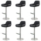 Glam Style Counter Stool Faux Leather Adjustable Height Bar Stool with Swivel Black 6 Piece Set Clearhalo 'Bar Furniture' 'Bar Stools' 'bar_stools' 'furn' 'furn_bar_stools' 'Furniture' 'Kitchen & Dining Furniture' 6870031