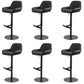 Glam Style Counter Stool Faux Leather Adjustable Height Bar Stool with Swivel Matte Black 6 Piece Set Clearhalo 'Bar Furniture' 'Bar Stools' 'bar_stools' 'furn' 'furn_bar_stools' 'Furniture' 'Kitchen & Dining Furniture' 6870032