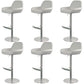 Glam Style Counter Stool Faux Leather Adjustable Height Bar Stool with Swivel White 6 Piece Set Clearhalo 'Bar Furniture' 'Bar Stools' 'bar_stools' 'furn' 'furn_bar_stools' 'Furniture' 'Kitchen & Dining Furniture' 6870035