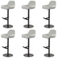 Glam Style Counter Stool Faux Leather Adjustable Height Bar Stool with Swivel Black White 6 Piece Set Clearhalo 'Bar Furniture' 'Bar Stools' 'bar_stools' 'furn' 'furn_bar_stools' 'Furniture' 'Kitchen & Dining Furniture' 6870036