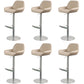 Glam Style Counter Stool Faux Leather Adjustable Height Bar Stool with Swivel Brown 6 Piece Set Clearhalo 'Bar Furniture' 'Bar Stools' 'bar_stools' 'furn' 'furn_bar_stools' 'Furniture' 'Kitchen & Dining Furniture' 6870041
