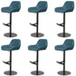 Glam Style Counter Stool Faux Leather Adjustable Height Bar Stool with Swivel Blue-Black 6 Piece Set Clearhalo 'Bar Furniture' 'Bar Stools' 'bar_stools' 'furn' 'furn_bar_stools' 'Furniture' 'Kitchen & Dining Furniture' 6870042