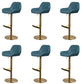 Glam Style Counter Stool Faux Leather Adjustable Height Bar Stool with Swivel Blue Gold 6 Piece Set Clearhalo 'Bar Furniture' 'Bar Stools' 'bar_stools' 'furn' 'furn_bar_stools' 'Furniture' 'Kitchen & Dining Furniture' 6870043