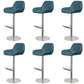 Glam Style Counter Stool Faux Leather Adjustable Height Bar Stool with Swivel Blue 6 Piece Set Clearhalo 'Bar Furniture' 'Bar Stools' 'bar_stools' 'furn' 'furn_bar_stools' 'Furniture' 'Kitchen & Dining Furniture' 6870044