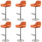 Glam Style Counter Stool Faux Leather Adjustable Height Bar Stool with Swivel Orange 6 Piece Set Clearhalo 'Bar Furniture' 'Bar Stools' 'bar_stools' 'furn' 'furn_bar_stools' 'Furniture' 'Kitchen & Dining Furniture' 6870048