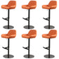 Glam Style Counter Stool Faux Leather Adjustable Height Bar Stool with Swivel Black-Orange 6 Piece Set Clearhalo 'Bar Furniture' 'Bar Stools' 'bar_stools' 'furn' 'furn_bar_stools' 'Furniture' 'Kitchen & Dining Furniture' 6870049