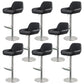Glam Style Counter Stool Faux Leather Adjustable Height Bar Stool with Swivel Black 8 Piece Set Clearhalo 'Bar Furniture' 'Bar Stools' 'bar_stools' 'furn' 'furn_bar_stools' 'Furniture' 'Kitchen & Dining Furniture' 6870051