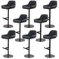 Glam Style Counter Stool Faux Leather Adjustable Height Bar Stool with Swivel Matte Black 8 Piece Set Clearhalo 'Bar Furniture' 'Bar Stools' 'bar_stools' 'furn' 'furn_bar_stools' 'Furniture' 'Kitchen & Dining Furniture' 6870052