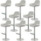 Glam Style Counter Stool Faux Leather Adjustable Height Bar Stool with Swivel White 8 Piece Set Clearhalo 'Bar Furniture' 'Bar Stools' 'bar_stools' 'furn' 'furn_bar_stools' 'Furniture' 'Kitchen & Dining Furniture' 6870055