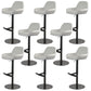 Glam Style Counter Stool Faux Leather Adjustable Height Bar Stool with Swivel Black White 8 Piece Set Clearhalo 'Bar Furniture' 'Bar Stools' 'bar_stools' 'furn' 'furn_bar_stools' 'Furniture' 'Kitchen & Dining Furniture' 6870056