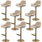 Glam Style Counter Stool Faux Leather Adjustable Height Bar Stool with Swivel Gold-Brown 8 Piece Set Clearhalo 'Bar Furniture' 'Bar Stools' 'bar_stools' 'furn' 'furn_bar_stools' 'Furniture' 'Kitchen & Dining Furniture' 6870058