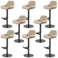 Glam Style Counter Stool Faux Leather Adjustable Height Bar Stool with Swivel Brown-Black 8 Piece Set Clearhalo 'Bar Furniture' 'Bar Stools' 'bar_stools' 'furn' 'furn_bar_stools' 'Furniture' 'Kitchen & Dining Furniture' 6870059