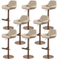 Glam Style Counter Stool Faux Leather Adjustable Height Bar Stool with Swivel Khaki 8 Piece Set Clearhalo 'Bar Furniture' 'Bar Stools' 'bar_stools' 'furn' 'furn_bar_stools' 'Furniture' 'Kitchen & Dining Furniture' 6870060