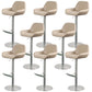 Glam Style Counter Stool Faux Leather Adjustable Height Bar Stool with Swivel Brown 8 Piece Set Clearhalo 'Bar Furniture' 'Bar Stools' 'bar_stools' 'furn' 'furn_bar_stools' 'Furniture' 'Kitchen & Dining Furniture' 6870061