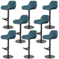 Glam Style Counter Stool Faux Leather Adjustable Height Bar Stool with Swivel Blue-Black 8 Piece Set Clearhalo 'Bar Furniture' 'Bar Stools' 'bar_stools' 'furn' 'furn_bar_stools' 'Furniture' 'Kitchen & Dining Furniture' 6870062
