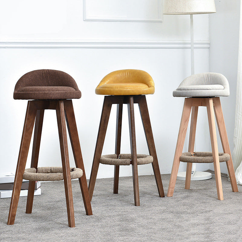 Low Back Dining Stool Beech Armless Bar Stool with Wood Base Clearhalo 'Bar Furniture' 'Bar Stools' 'bar_stools' 'furn' 'furn_bar_stools' 'Furniture' 'Kitchen & Dining Furniture' 6870121