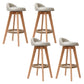 Low Back Dining Stool Beech Armless Bar Stool with Wood Base Beige 4 Piece Set Clearhalo 'Bar Furniture' 'Bar Stools' 'bar_stools' 'furn' 'furn_bar_stools' 'Furniture' 'Kitchen & Dining Furniture' 6870124