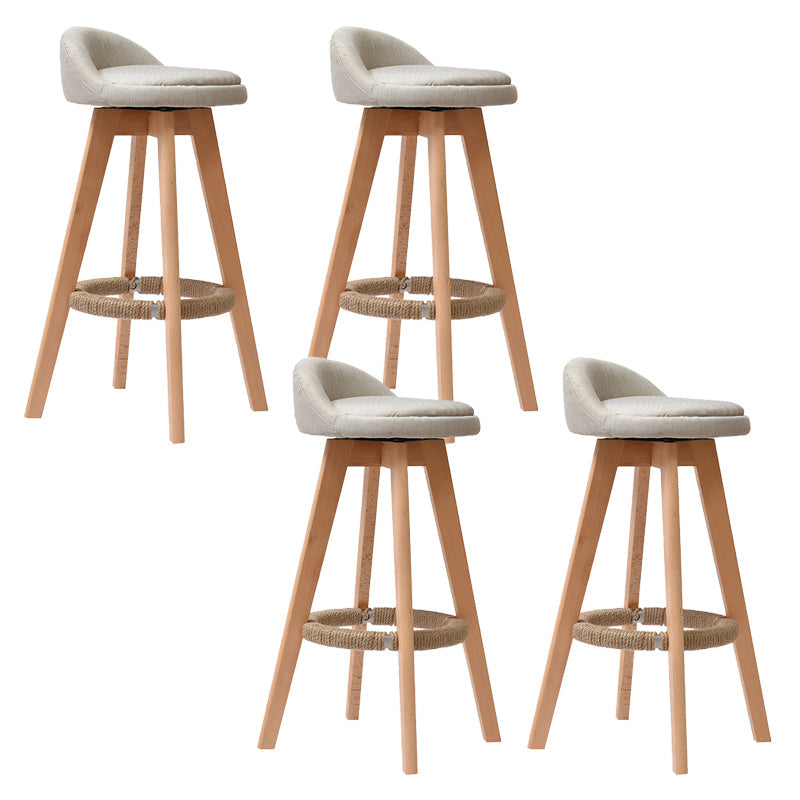 Low Back Dining Stool Beech Armless Bar Stool with Wood Base Beige 4 Piece Set Clearhalo 'Bar Furniture' 'Bar Stools' 'bar_stools' 'furn' 'furn_bar_stools' 'Furniture' 'Kitchen & Dining Furniture' 6870124