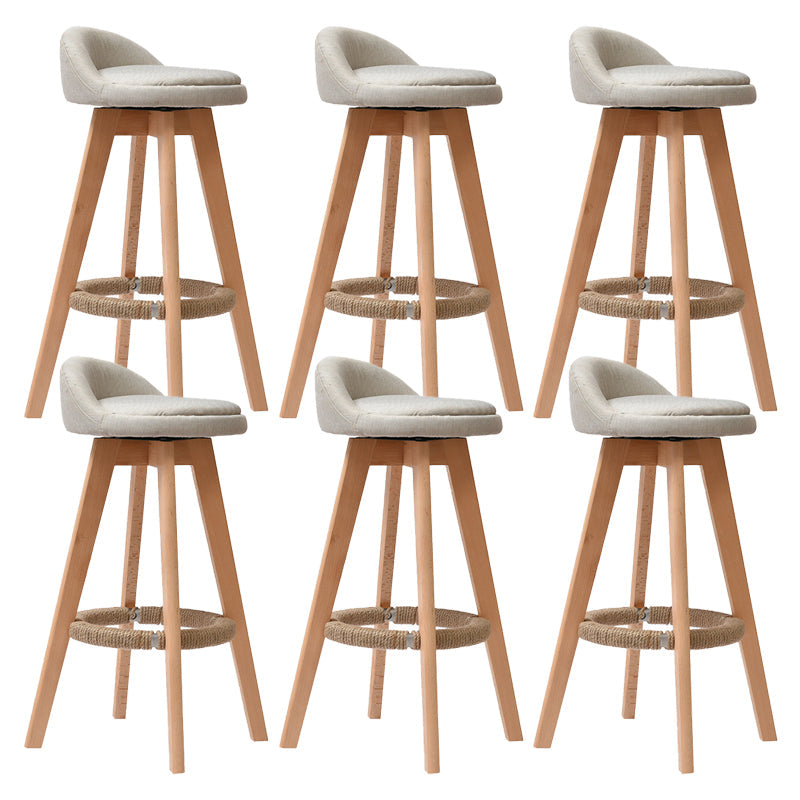 Low Back Dining Stool Beech Armless Bar Stool with Wood Base Beige 6 Piece Set Clearhalo 'Bar Furniture' 'Bar Stools' 'bar_stools' 'furn' 'furn_bar_stools' 'Furniture' 'Kitchen & Dining Furniture' 6870125