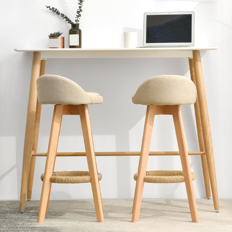 Low Back Dining Stool Beech Armless Bar Stool with Wood Base Clearhalo 'Bar Furniture' 'Bar Stools' 'bar_stools' 'furn' 'furn_bar_stools' 'Furniture' 'Kitchen & Dining Furniture' 6870126