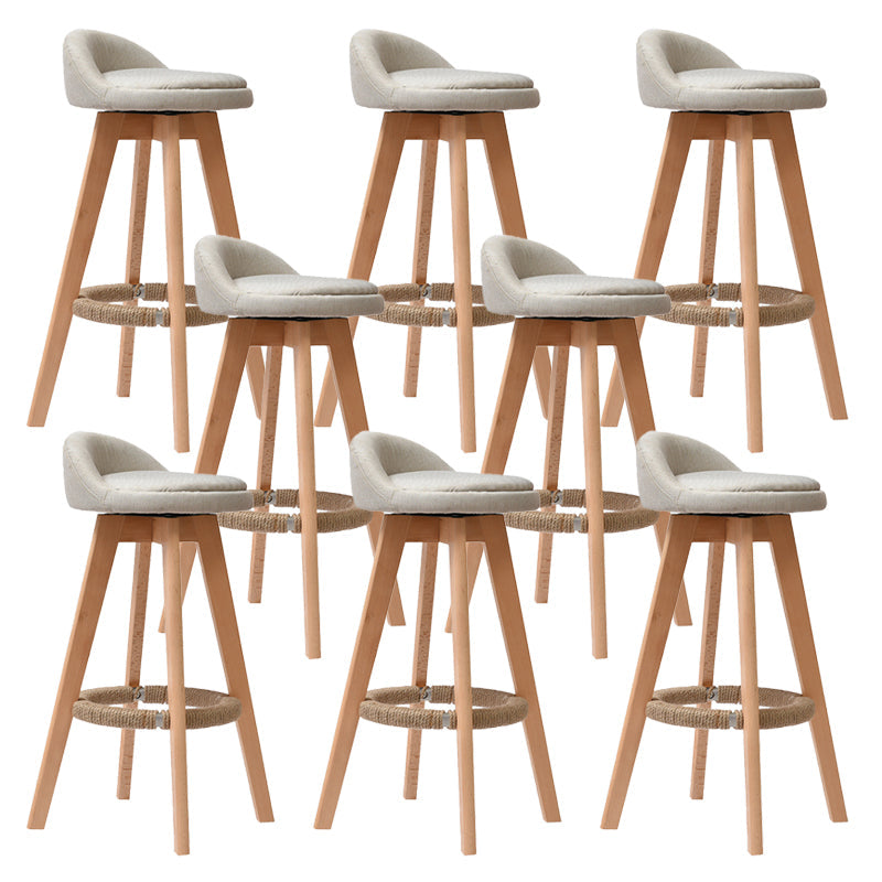 Low Back Dining Stool Beech Armless Bar Stool with Wood Base Beige 8 Piece Set Clearhalo 'Bar Furniture' 'Bar Stools' 'bar_stools' 'furn' 'furn_bar_stools' 'Furniture' 'Kitchen & Dining Furniture' 6870127