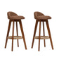 Low Back Dining Stool Beech Armless Bar Stool with Wood Base Brown 2 Piece Set Clearhalo 'Bar Furniture' 'Bar Stools' 'bar_stools' 'furn' 'furn_bar_stools' 'Furniture' 'Kitchen & Dining Furniture' 6870131
