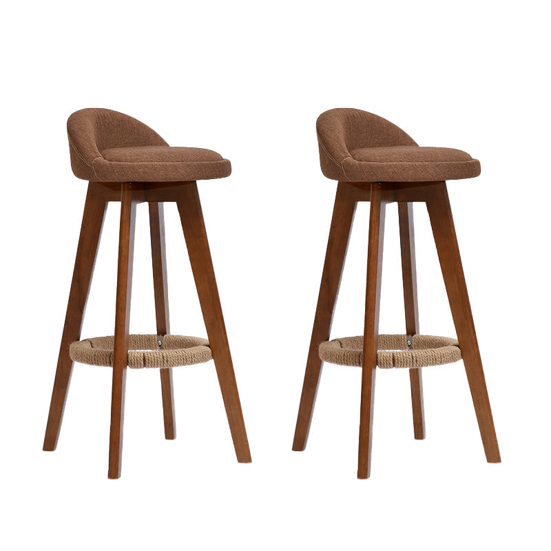Low Back Dining Stool Beech Armless Bar Stool with Wood Base Brown 2 Piece Set Clearhalo 'Bar Furniture' 'Bar Stools' 'bar_stools' 'furn' 'furn_bar_stools' 'Furniture' 'Kitchen & Dining Furniture' 6870131