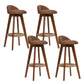 Low Back Dining Stool Beech Armless Bar Stool with Wood Base Brown 4 Piece Set Clearhalo 'Bar Furniture' 'Bar Stools' 'bar_stools' 'furn' 'furn_bar_stools' 'Furniture' 'Kitchen & Dining Furniture' 6870134