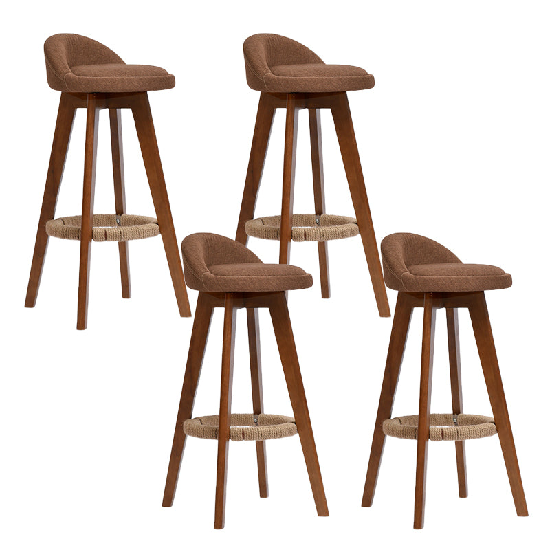 Low Back Dining Stool Beech Armless Bar Stool with Wood Base Brown 4 Piece Set Clearhalo 'Bar Furniture' 'Bar Stools' 'bar_stools' 'furn' 'furn_bar_stools' 'Furniture' 'Kitchen & Dining Furniture' 6870134