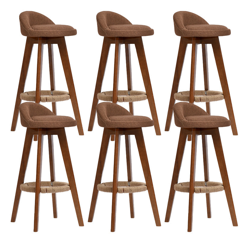 Low Back Dining Stool Beech Armless Bar Stool with Wood Base Brown 6 Piece Set Clearhalo 'Bar Furniture' 'Bar Stools' 'bar_stools' 'furn' 'furn_bar_stools' 'Furniture' 'Kitchen & Dining Furniture' 6870136