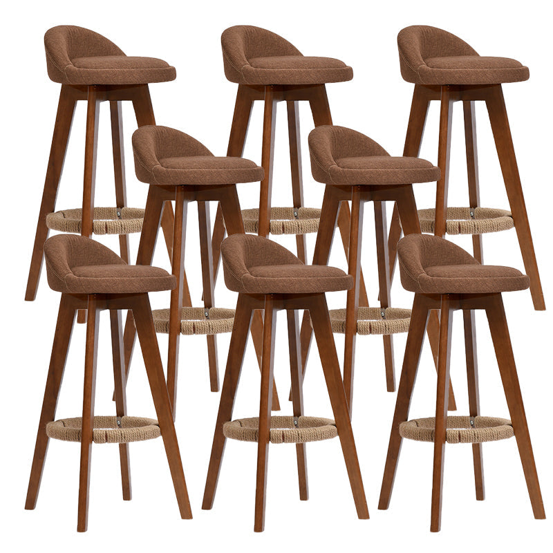 Low Back Dining Stool Beech Armless Bar Stool with Wood Base Brown 8 Piece Set Clearhalo 'Bar Furniture' 'Bar Stools' 'bar_stools' 'furn' 'furn_bar_stools' 'Furniture' 'Kitchen & Dining Furniture' 6870138