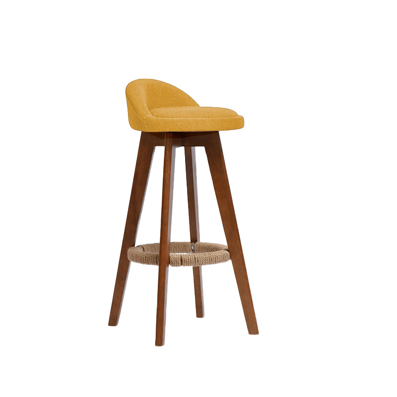 Low Back Dining Stool Beech Armless Bar Stool with Wood Base Yellow 1 Piece Clearhalo 'Bar Furniture' 'Bar Stools' 'bar_stools' 'furn' 'furn_bar_stools' 'Furniture' 'Kitchen & Dining Furniture' 6870139