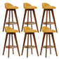 Low Back Dining Stool Beech Armless Bar Stool with Wood Base Yellow 6 Piece Set Clearhalo 'Bar Furniture' 'Bar Stools' 'bar_stools' 'furn' 'furn_bar_stools' 'Furniture' 'Kitchen & Dining Furniture' 6870142