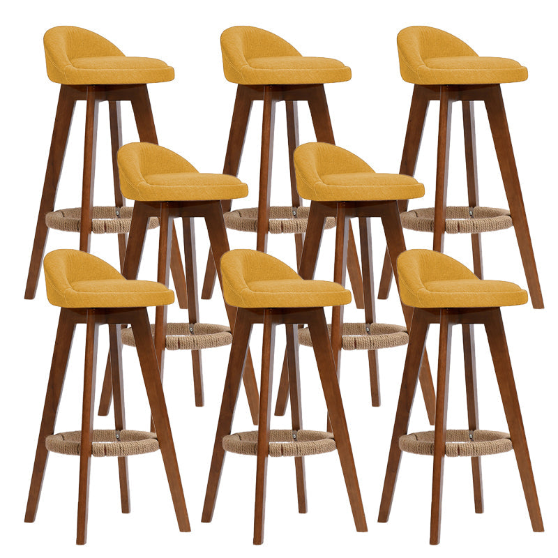 Low Back Dining Stool Beech Armless Bar Stool with Wood Base Yellow 8 Piece Set Clearhalo 'Bar Furniture' 'Bar Stools' 'bar_stools' 'furn' 'furn_bar_stools' 'Furniture' 'Kitchen & Dining Furniture' 6870143