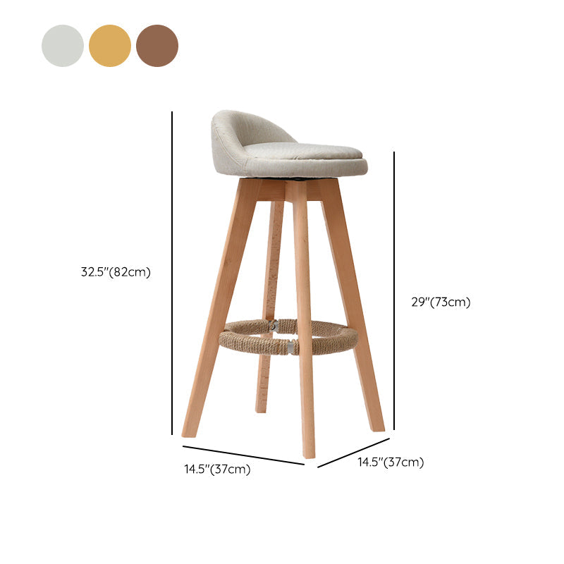 Low Back Dining Stool Beech Armless Bar Stool with Wood Base Clearhalo 'Bar Furniture' 'Bar Stools' 'bar_stools' 'furn' 'furn_bar_stools' 'Furniture' 'Kitchen & Dining Furniture' 6870144