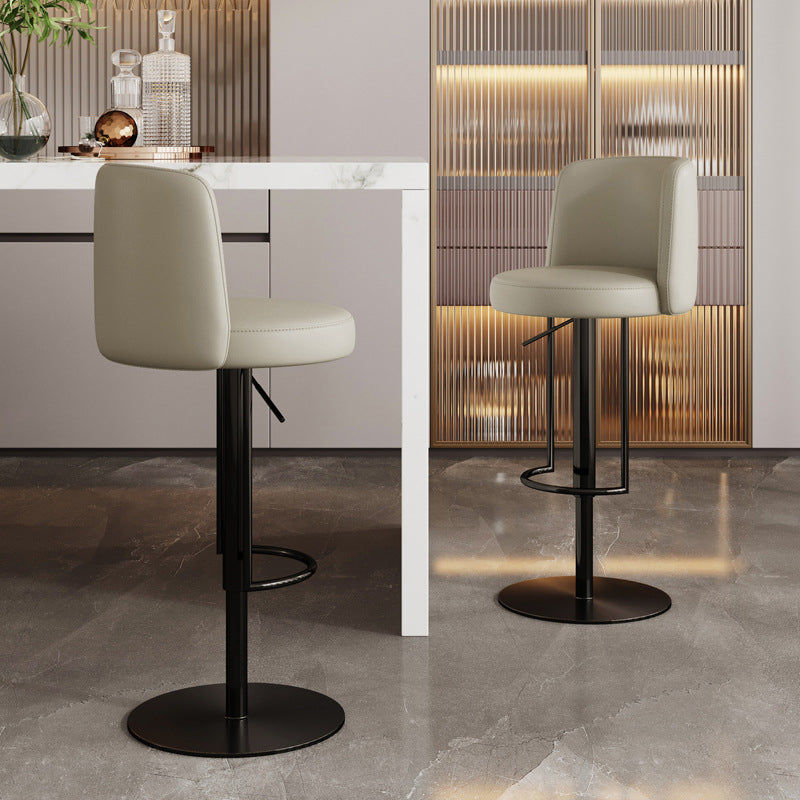 Glam Style Liftable Bar Stool Round Seat Counter Bar Stool with Metal Legs Clearhalo 'Bar Furniture' 'Bar Stools' 'bar_stools' 'furn' 'furn_bar_stools' 'Furniture' 'Kitchen & Dining Furniture' 6870145