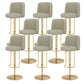 Glam Style Liftable Bar Stool Round Seat Counter Bar Stool with Metal Legs Light Gray Gold 8 Piece Set Clearhalo 'Bar Furniture' 'Bar Stools' 'bar_stools' 'furn' 'furn_bar_stools' 'Furniture' 'Kitchen & Dining Furniture' 6870152